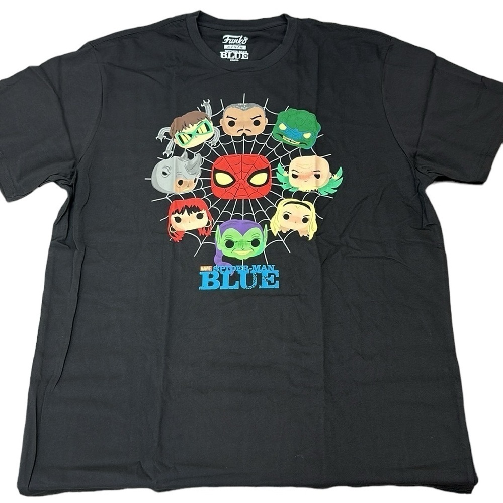 Funko Pop Figures Spider-Man Blue Marvel Black T-Shirt XL‎ NIB Kraven Doc Ock